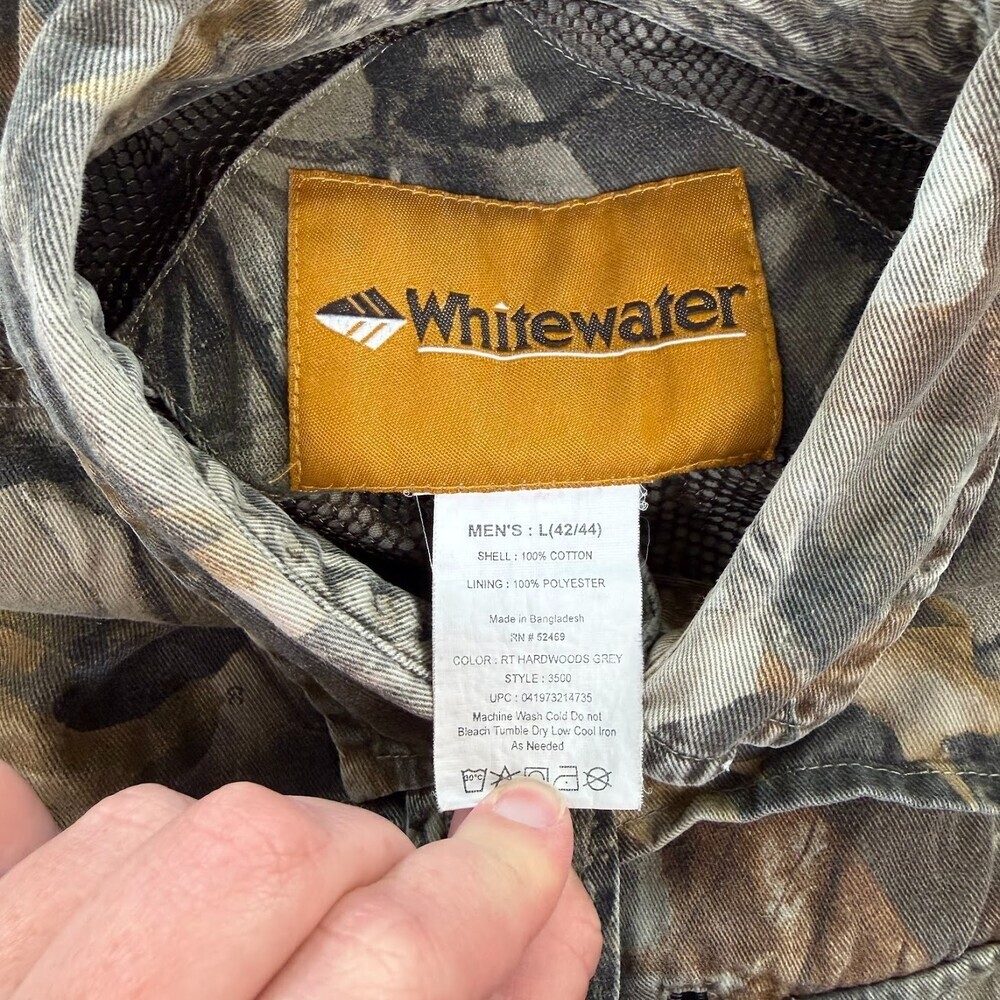 Whitewater Camouflage Realtree Hardwood Vented Shirt Button Up Size L Hunting - Picture 5 of 6